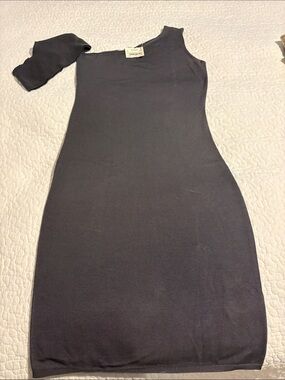 The House Of Gentry Black Asymmetrical One-Sleeve Bodycon Dress